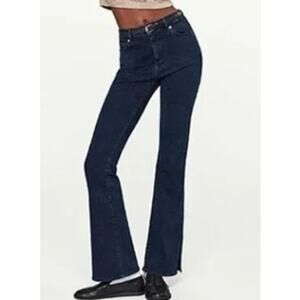 Frame Le Mini Boot Jeans Slow Days Sz 29 34" inseam High-Rise Side slit EUC